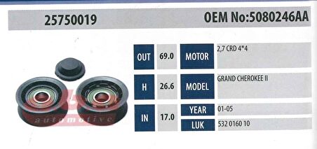 ABA 25750019 Gergi Rulmanı