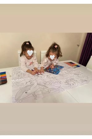 Kız Çocuklar için Dev Boyama Seti-1, Prenses Kales, Orman, Okyanus... Temalı 8 Adet (67.5 x 100 cm)
