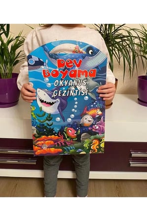 Kız Çocuklar için Dev Boyama Seti-1, Prenses Kales, Orman, Okyanus... Temalı 8 Adet (67.5 x 100 cm)