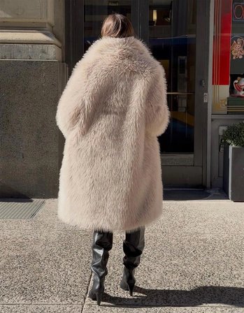 ALLBUCKS BERSHKA UZUN SUNİ KÜRK KABAN ABBRS3769