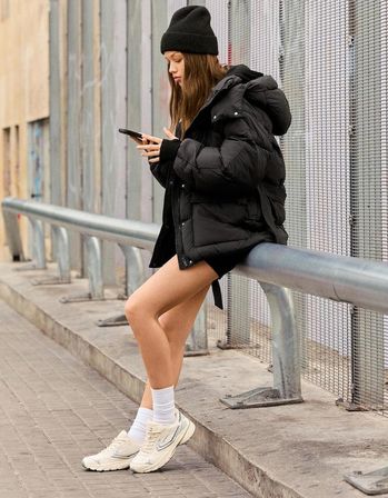 ALLBUCKS BERSHKA KEMERLİ 3/4 MİDİ ŞİŞME MONT KABAN ABBRS3777