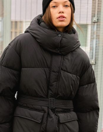 ALLBUCKS BERSHKA KEMERLİ 3/4 MİDİ ŞİŞME MONT KABAN ABBRS3777