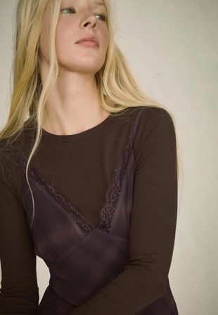 ALLBUCKS BERSHKA ŞİFON DANTEL MİDİ ELBİSE ABBRS3799