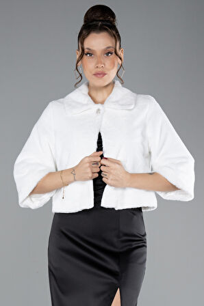 Kapri Kol Kürk Görünümlü Abiye Ceket ABC003