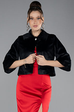 Kapri Kol Kürk Görünümlü Abiye Ceket ABC003