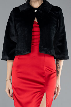 Kapri Kol Kürk Görünümlü Abiye Ceket ABC003