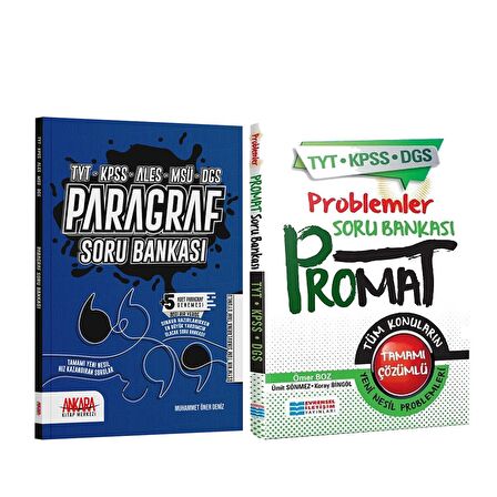 Evrensel İletişim Promat Problemler ve Ankara Kitap Merkezi Paragraf Soru Bankası Seti 2 Kitap