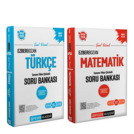 Pegem Yayınları 2026 KPSS Türkçe ve Matematik Soru Bankası Seti 2 Kitap