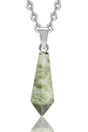 Sertifikalı Gümüş Aparatlı Kanada Doğal Yeşim Taşı Kolye