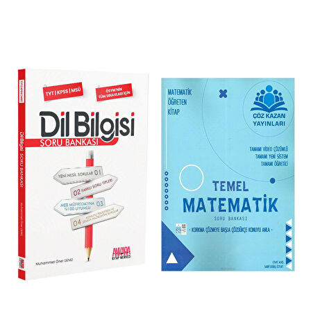 Çöz Kazan TYT Temel Matematik ve AKM Dil Bilgisi Soru Bankası Seti 2 Kitap