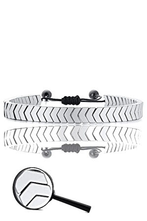 Sertifikalı Gümüş Renk Çavuş Hematit Taşı Bileklik