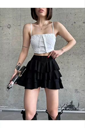 JANES Mykonos Basic Etek - Siyah