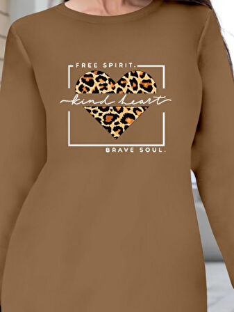 JANES Kadın Uzun Kollu Bisiklet Yaka Desenli Viskon Iki Iplik Bluz