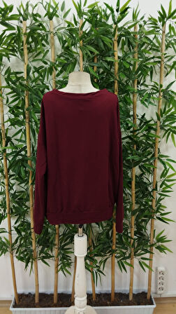 JANES Kadın Uzun Kollu Bisiklet Yaka Viskon Iki Iplik Bluz