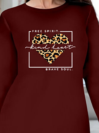 JANES Kadın Uzun Kollu Bisiklet Yaka Desenli Viskon Iki Iplik Bluz