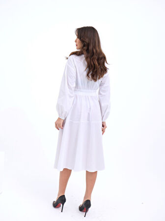 JANES 6813 ELBİSE-BEYAZ