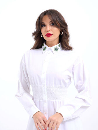 JANES 6849 ELBİSE-BEYAZ