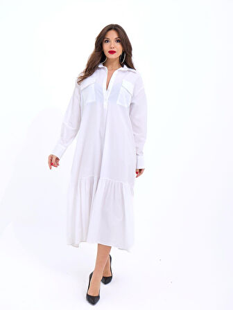 JANES 5855 ELBİSE-BEYAZ