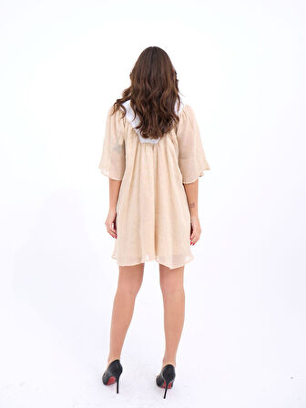 JANES 7009 ELBİSE-BEJ