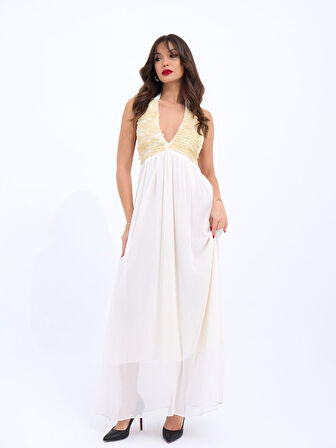 JANES 6856 ELBİSE-EKRU