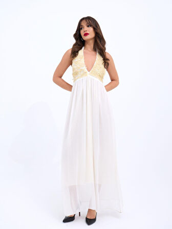 JANES 6856 ELBİSE-EKRU
