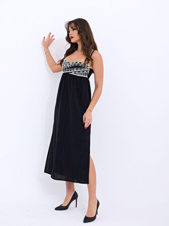 JANES 6868 ELBİSE-SİYAH