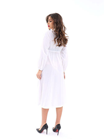 JANES 6966 ELBİSE-BEYAZ