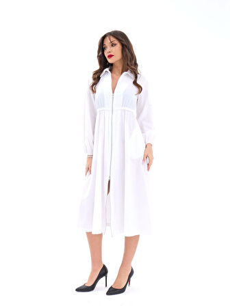 JANES 6966 ELBİSE-BEYAZ