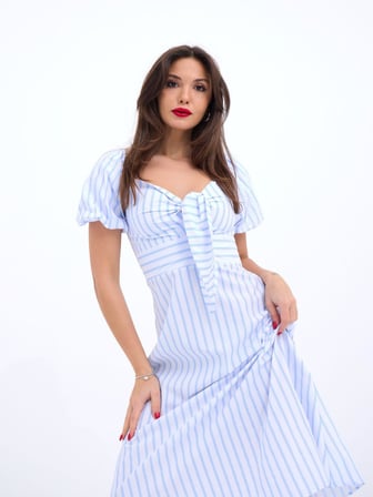 JANES 5948 ELBİSE-LOS ANGELES ÇİZGİLİ