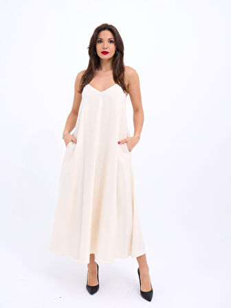 JANES 7339 ELBİSE-BEJ