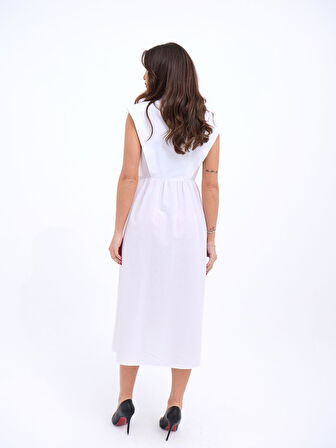 JANES 6338 ELBİSE-BEYAZ