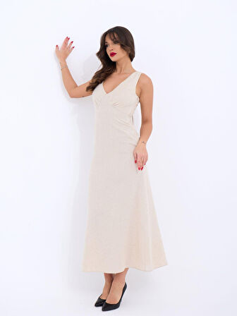 JANES 7124 ELBİSE-BEJ