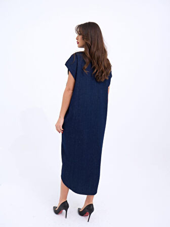 JANES 7348 KOT ELBİSE-MAVİ