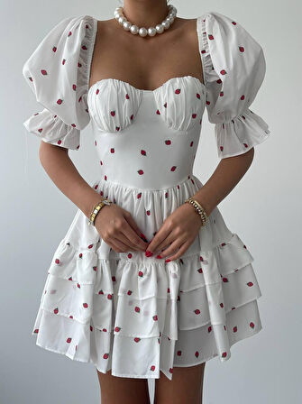 JANES Beyaz Mini Elbise