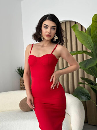 JANES Chatelet Askılı Kalem Elbise