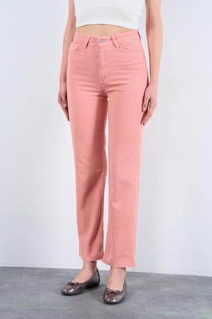 JANES Strong Düz Pantolon - Pudra