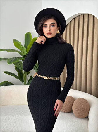 JANES Avila Boğazlı Triko Elbise