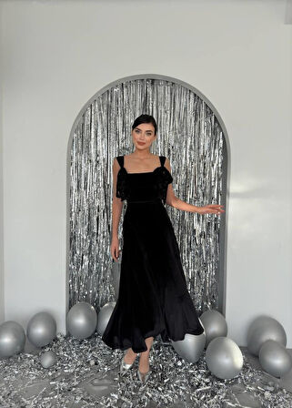 JANES Vesis Omuzdan Bağlamalı Elbise