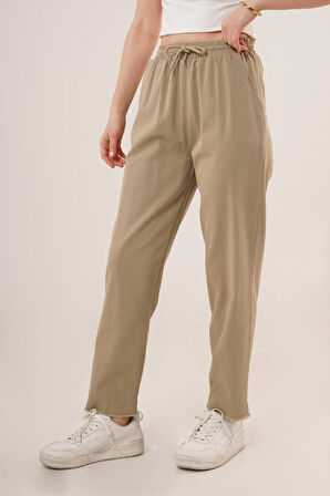 JANES Cepli Belden Bağlamalı Paça Detaylı Haki Pantolon