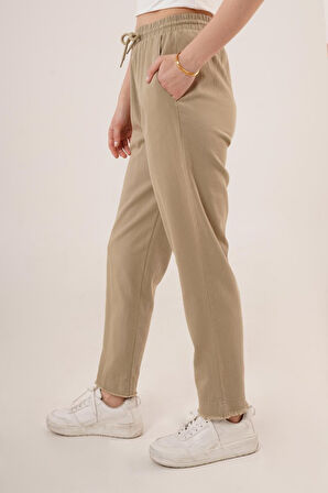 JANES Cepli Belden Bağlamalı Paça Detaylı Haki Pantolon