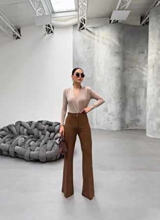 JANES 230 Gr Poly Viscose Full Lycra İspanyol Paça Pantolon