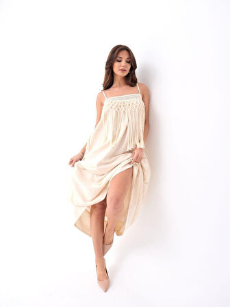 JANES 7365 ELBİSE-BEJ
