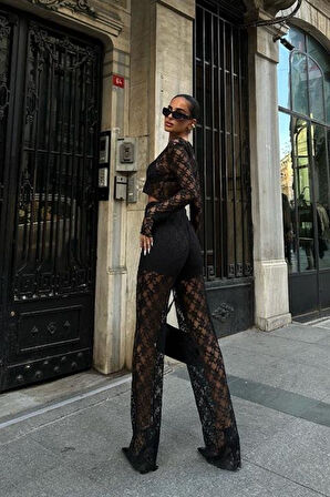 JANES Evelyne Crop Dantelli Takım 9751-08