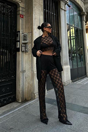 JANES Evelyne Crop Dantelli Takım 9751-08