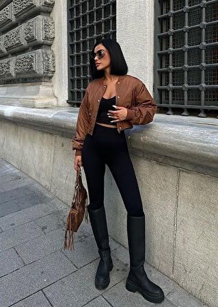 JANES Miecka Crop Bomber Ceket 7022-8