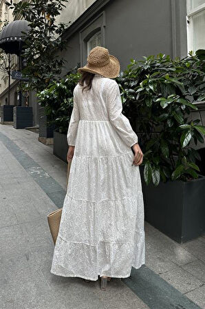 JANES Kimberly Fistolu Uzun Elbise 2442-08