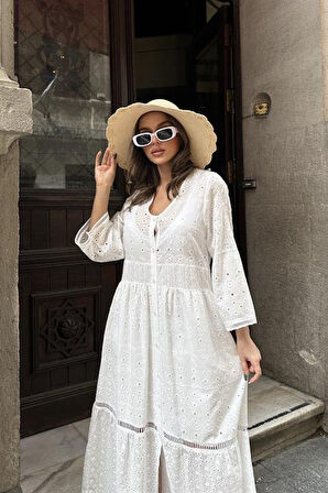 JANES Kimberly Fistolu Uzun Elbise 2442-08