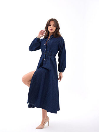 JANES 6707 KOT ELBİSE-MAVİ