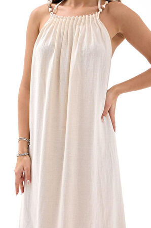 JANES 7427 ELBİSE-BEJ