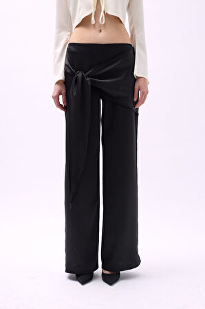 JANES Önden Bağlamalı Saten Pantolon